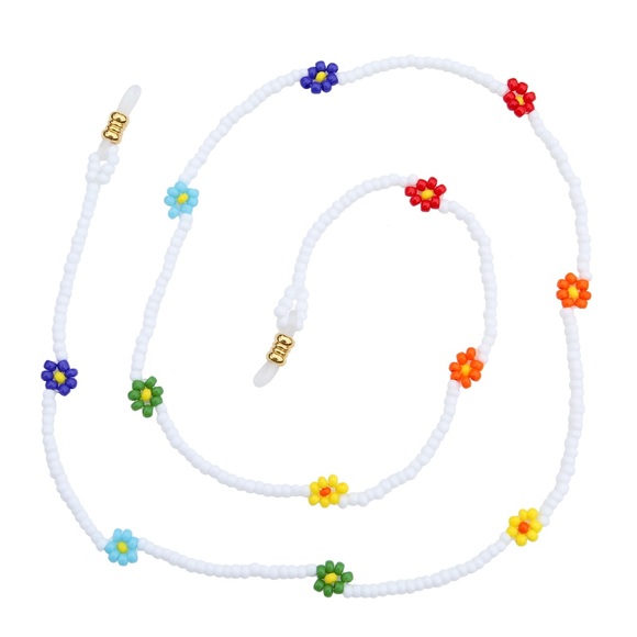 Rainbow Beaded Daisy Sunglass Leash Glasses Chain - Picture 2 of 4